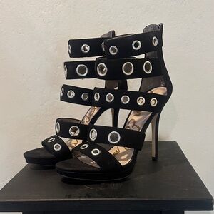 Sam Edelman Black Strappy Heeled Sandals. Never worn.